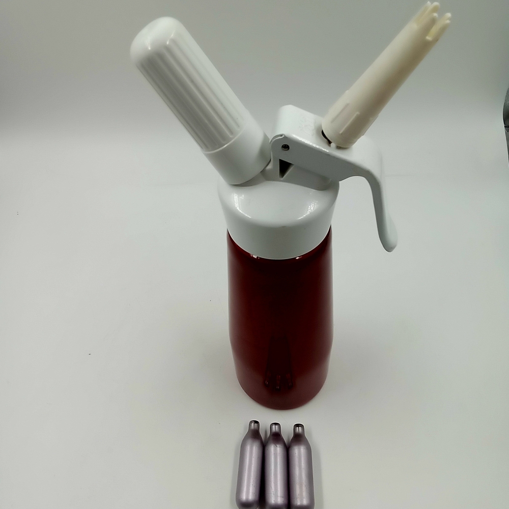 Red Cream Whipper with White Nozzle